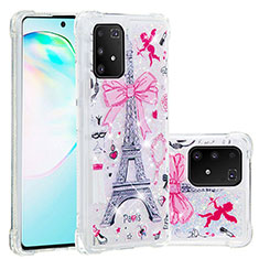 Silikon Hülle Handyhülle Gummi Schutzhülle Flexible Tasche Bling-Bling S01 für Samsung Galaxy M80S Rosa