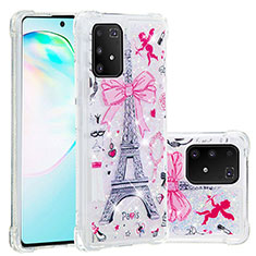 Silikon Hülle Handyhülle Gummi Schutzhülle Flexible Tasche Bling-Bling S01 für Samsung Galaxy S10 Lite Rosa