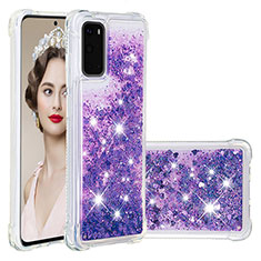 Silikon Hülle Handyhülle Gummi Schutzhülle Flexible Tasche Bling-Bling S01 für Samsung Galaxy S20 Violett