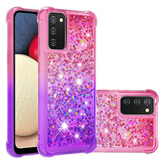 Silikon Hülle Handyhülle Gummi Schutzhülle Flexible Tasche Bling-Bling S02 für Samsung Galaxy A03s Pink