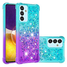 Silikon Hülle Handyhülle Gummi Schutzhülle Flexible Tasche Bling-Bling S02 für Samsung Galaxy A05s Hellblau