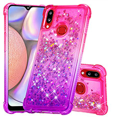 Silikon Hülle Handyhülle Gummi Schutzhülle Flexible Tasche Bling-Bling S02 für Samsung Galaxy A10s Pink