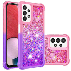 Silikon Hülle Handyhülle Gummi Schutzhülle Flexible Tasche Bling-Bling S02 für Samsung Galaxy A13 4G Pink