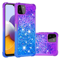 Silikon Hülle Handyhülle Gummi Schutzhülle Flexible Tasche Bling-Bling S02 für Samsung Galaxy A22 5G Violett