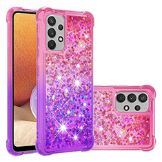 Silikon Hülle Handyhülle Gummi Schutzhülle Flexible Tasche Bling-Bling S02 für Samsung Galaxy A32 4G Pink