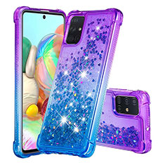 Silikon Hülle Handyhülle Gummi Schutzhülle Flexible Tasche Bling-Bling S02 für Samsung Galaxy A71 5G Violett