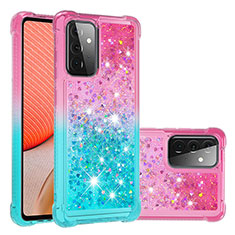 Silikon Hülle Handyhülle Gummi Schutzhülle Flexible Tasche Bling-Bling S02 für Samsung Galaxy A72 5G Rosa