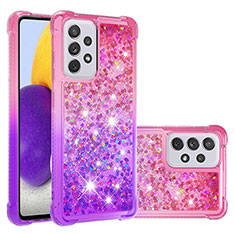 Silikon Hülle Handyhülle Gummi Schutzhülle Flexible Tasche Bling-Bling S02 für Samsung Galaxy A73 5G Pink