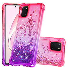 Silikon Hülle Handyhülle Gummi Schutzhülle Flexible Tasche Bling-Bling S02 für Samsung Galaxy A81 Pink