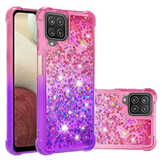 Silikon Hülle Handyhülle Gummi Schutzhülle Flexible Tasche Bling-Bling S02 für Samsung Galaxy F12 Pink