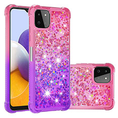 Silikon Hülle Handyhülle Gummi Schutzhülle Flexible Tasche Bling-Bling S02 für Samsung Galaxy F42 5G Pink