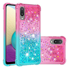 Silikon Hülle Handyhülle Gummi Schutzhülle Flexible Tasche Bling-Bling S02 für Samsung Galaxy M02 Rosa