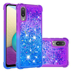 Silikon Hülle Handyhülle Gummi Schutzhülle Flexible Tasche Bling-Bling S02 für Samsung Galaxy M02 Violett