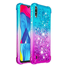 Silikon Hülle Handyhülle Gummi Schutzhülle Flexible Tasche Bling-Bling S02 für Samsung Galaxy M10 Hellblau