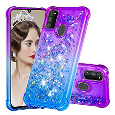 Silikon Hülle Handyhülle Gummi Schutzhülle Flexible Tasche Bling-Bling S02 für Samsung Galaxy M30s Violett