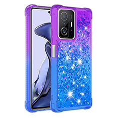 Silikon Hülle Handyhülle Gummi Schutzhülle Flexible Tasche Bling-Bling S02 für Xiaomi Mi 11T Pro 5G Violett