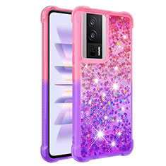 Silikon Hülle Handyhülle Gummi Schutzhülle Flexible Tasche Bling-Bling S02 für Xiaomi Poco F5 Pro 5G Pink