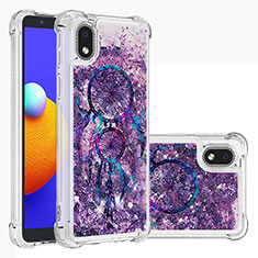 Silikon Hülle Handyhülle Gummi Schutzhülle Flexible Tasche Bling-Bling S03 für Samsung Galaxy A01 Core Violett