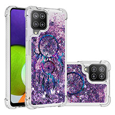 Silikon Hülle Handyhülle Gummi Schutzhülle Flexible Tasche Bling-Bling S03 für Samsung Galaxy A22 4G Violett