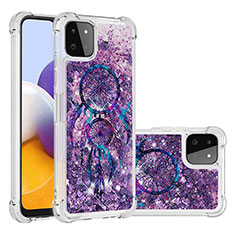 Silikon Hülle Handyhülle Gummi Schutzhülle Flexible Tasche Bling-Bling S03 für Samsung Galaxy A22s 5G Violett