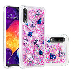 Silikon Hülle Handyhülle Gummi Schutzhülle Flexible Tasche Bling-Bling S03 für Samsung Galaxy A30S Pink