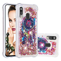 Silikon Hülle Handyhülle Gummi Schutzhülle Flexible Tasche Bling-Bling S03 für Samsung Galaxy A40 Violett