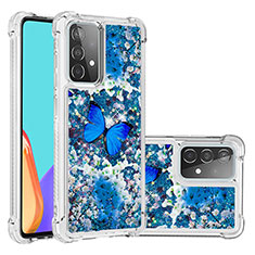 Silikon Hülle Handyhülle Gummi Schutzhülle Flexible Tasche Bling-Bling S03 für Samsung Galaxy A52 5G Blau