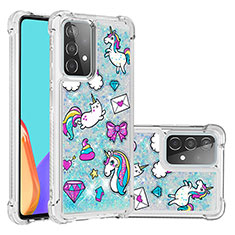 Silikon Hülle Handyhülle Gummi Schutzhülle Flexible Tasche Bling-Bling S03 für Samsung Galaxy A52s 5G Hellblau