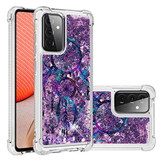 Silikon Hülle Handyhülle Gummi Schutzhülle Flexible Tasche Bling-Bling S03 für Samsung Galaxy A72 5G Violett
