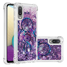 Silikon Hülle Handyhülle Gummi Schutzhülle Flexible Tasche Bling-Bling S03 für Samsung Galaxy M02 Violett
