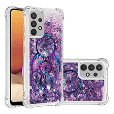 Silikon Hülle Handyhülle Gummi Schutzhülle Flexible Tasche Bling-Bling S03 für Samsung Galaxy M32 5G Violett