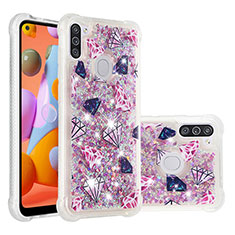 Silikon Hülle Handyhülle Gummi Schutzhülle Flexible Tasche Bling-Bling S04 für Samsung Galaxy A11 Plusfarbig