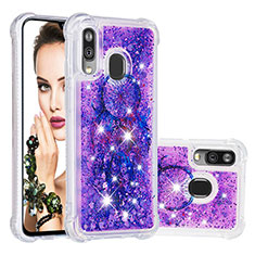 Silikon Hülle Handyhülle Gummi Schutzhülle Flexible Tasche Bling-Bling S04 für Samsung Galaxy A40 Violett