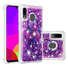 Silikon Hülle Handyhülle Gummi Schutzhülle Flexible Tasche Bling-Bling S04 für Samsung Galaxy M10S Violett