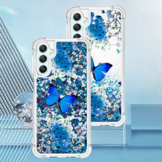 Silikon Hülle Handyhülle Gummi Schutzhülle Flexible Tasche Bling-Bling YB1 für Samsung Galaxy A24 4G Blau