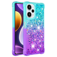 Silikon Hülle Handyhülle Gummi Schutzhülle Flexible Tasche Bling-Bling YB2 für Xiaomi Redmi Note 12 Turbo 5G Hellblau