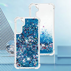 Silikon Hülle Handyhülle Gummi Schutzhülle Flexible Tasche Bling-Bling YB3 für Samsung Galaxy A34 5G Blau