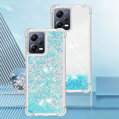 Silikon Hülle Handyhülle Gummi Schutzhülle Flexible Tasche Bling-Bling YB3 für Xiaomi Redmi Note 12 Pro 5G Hellblau