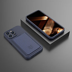 Silikon Hülle Handyhülle Gummi Schutzhülle Flexible Tasche KC1 für Apple iPhone 15 Pro Blau