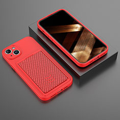 Silikon Hülle Handyhülle Gummi Schutzhülle Flexible Tasche KC1 für Apple iPhone 15 Rot