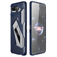 Silikon Hülle Handyhülle Gummi Schutzhülle Flexible Tasche Köper für Asus ROG Phone 5 Ultimate Blau