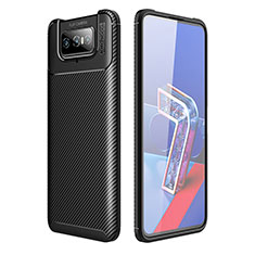 Silikon Hülle Handyhülle Gummi Schutzhülle Flexible Tasche Köper für Asus Zenfone 7 Pro ZS671KS Schwarz