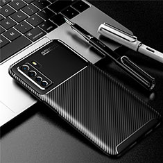 Silikon Hülle Handyhülle Gummi Schutzhülle Flexible Tasche Köper für Huawei P40 Lite 5G Schwarz