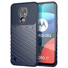 Silikon Hülle Handyhülle Gummi Schutzhülle Flexible Tasche Köper für Motorola Moto E7 (2020) Blau