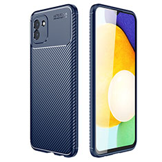 Silikon Hülle Handyhülle Gummi Schutzhülle Flexible Tasche Köper für Samsung Galaxy A03 Blau