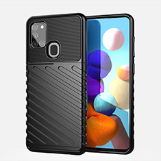 Silikon Hülle Handyhülle Gummi Schutzhülle Flexible Tasche Köper für Samsung Galaxy A21s Schwarz