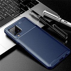 Silikon Hülle Handyhülle Gummi Schutzhülle Flexible Tasche Köper für Samsung Galaxy F12 Blau