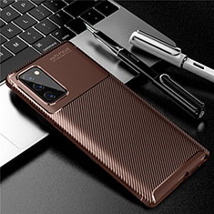 Silikon Hülle Handyhülle Gummi Schutzhülle Flexible Tasche Köper für Samsung Galaxy Note 20 Plus 5G Braun