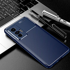 Silikon Hülle Handyhülle Gummi Schutzhülle Flexible Tasche Köper für Vivo X70 5G Blau