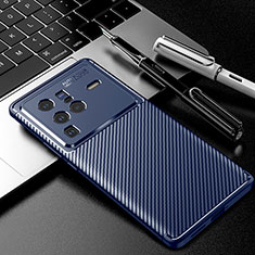 Silikon Hülle Handyhülle Gummi Schutzhülle Flexible Tasche Köper für Vivo X80 Pro 5G Blau